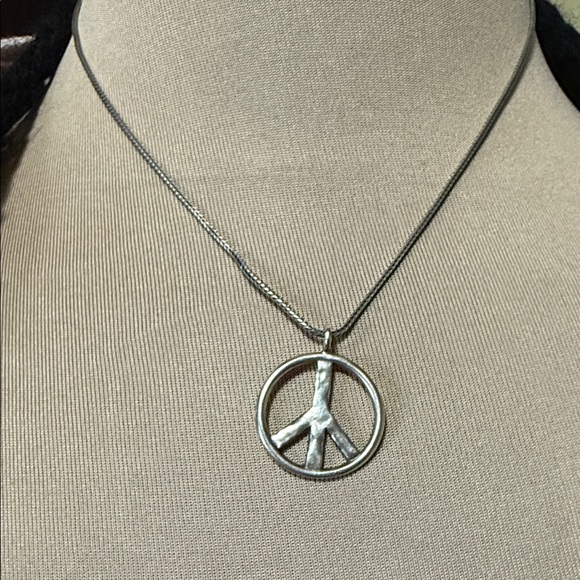 Jewelry - Sterling Silver Peace Sign Pendant Necklace
